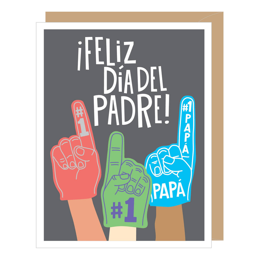 Spanish Father's Day Card - Foam Finger - ¡Feliz Día del Padre!