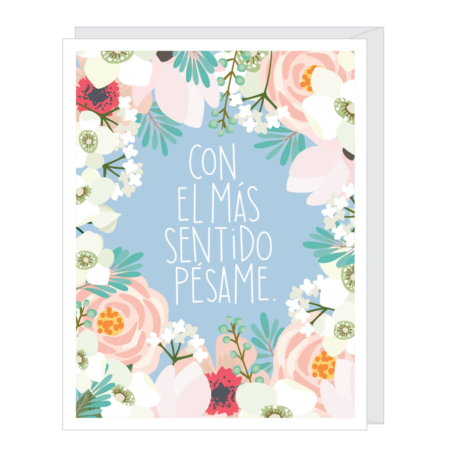 Spanish Floral Sympathy Card - Con el más sentido pésame
