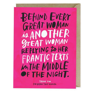 Every Great Woman - Thank You Card for friend